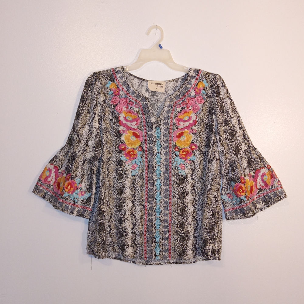 Savanna Jane Multicolor Embroidered Blouse